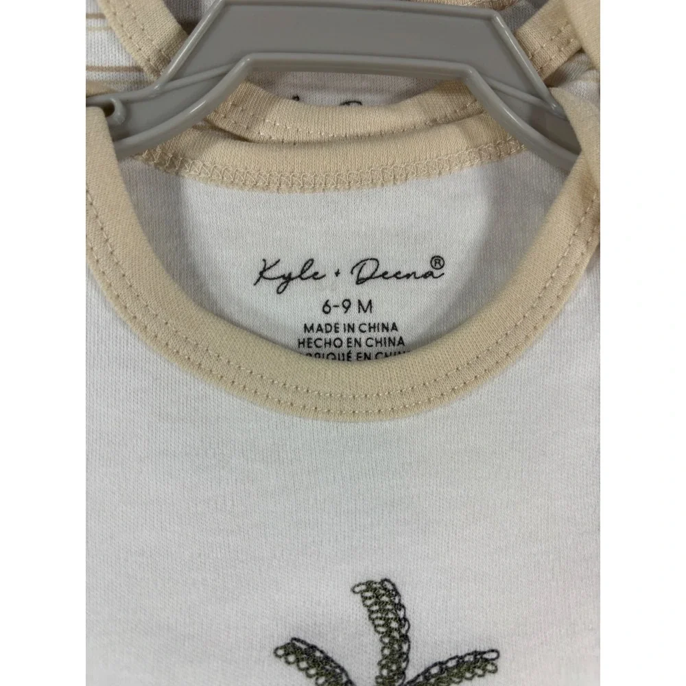 Kyle + Deena NWT Baby Safari Short Sleeve Bodysuit 5-Pack 6-9M Tan Cotton Lion